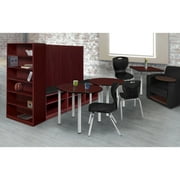 Regency Kee 42 in. Medium Round Breakroom Table- Mahogany Top, Chrome Legs