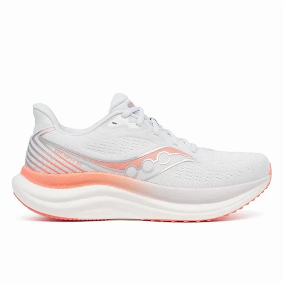 Saucony Women's Triumph 23 Sneaker, White/Wistfu, 9.5
