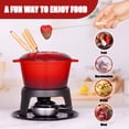 thumbnail image 5 of Juego de ollas para fondue de hierro fundido Mabeeze para queso, chocolate o carne - Olla esmaltada en rojo de 1,6 cuartos - Incluye 6 tenedores para fondue, 5 of 5