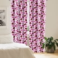 thumbnail image 2 of Ambesonne Party Window Curtains, Love Hearts Pattern, Each 28" W x 95" L, Ruby Pink Lilac, 2 of 4