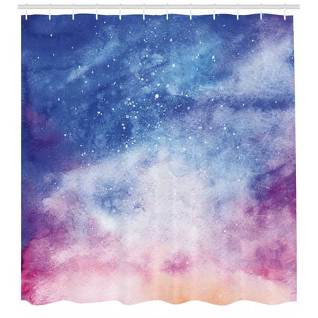 Navy And Blush Shower Curtain Watercolor Style Starry Space