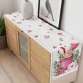 thumbnail image 4 of Valentine's Day Table Runner - 48 Inch Long, Kitchen Dining Table Runner Dresser Scarves, Ice Cream Love Rose Eucalyptus Leaves Farmhouse Decor for Coffee Tables Wedding Party Banquet, 4 of 8