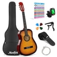 thumbnail image 1 of Moukey Guitarra acústica de 38 pulgadas para principiantes, niños, jóvenes, adultos, kit de guitarra acústica Dreadnought con póster de acordes, bolsa de concierto, afinador, púas, cuerdas de nailon,, 1 of 5