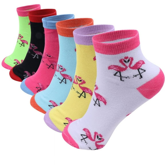 12 Pairs Assorted Women's Lightweight Cotton Socks Flamingo Casual Low Cut Ankle Size: 9-11