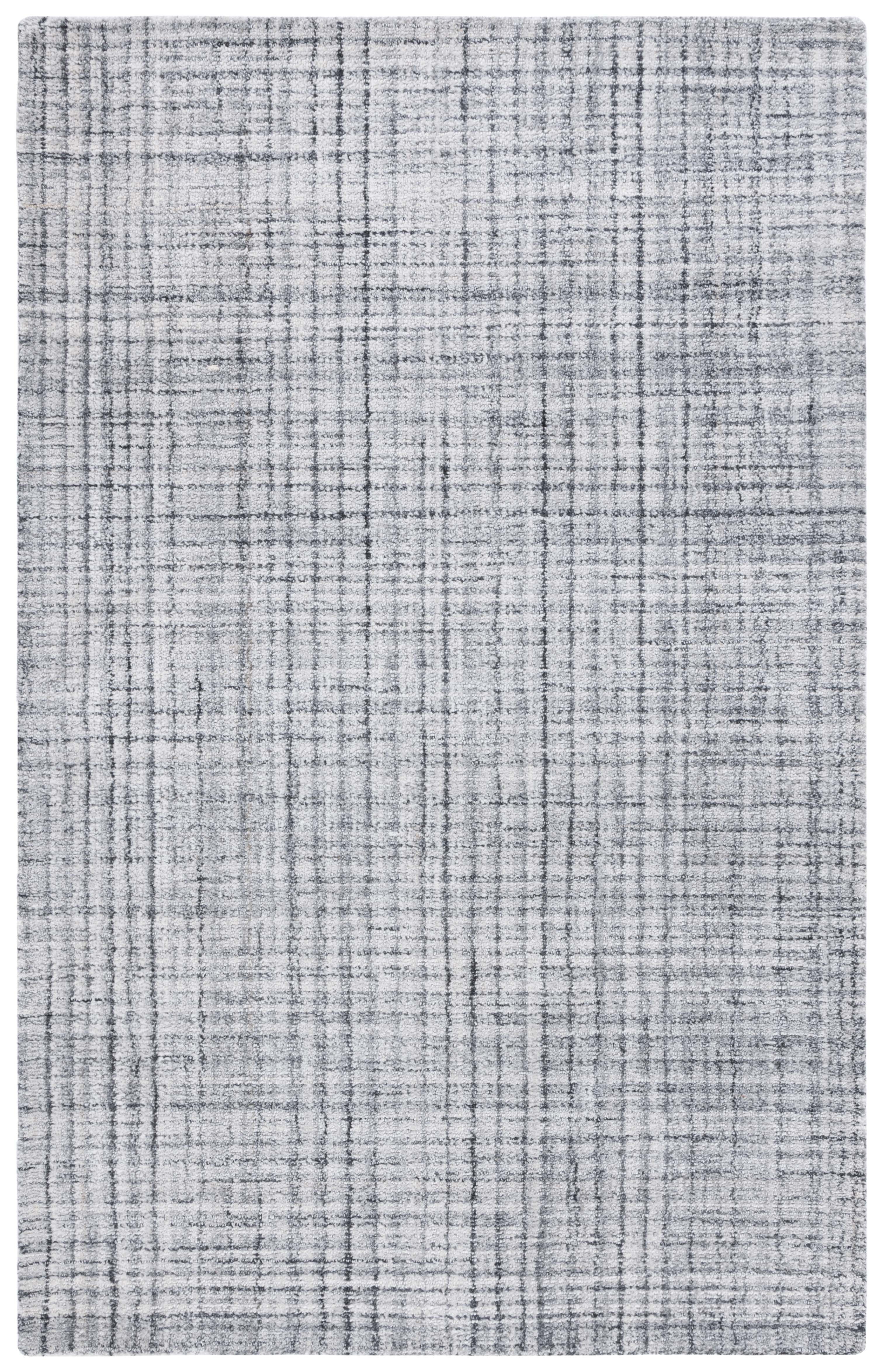 SAFAVIEH Abstract Charlie Striped Polyester Area Rug, Grey/Ivory, 4' x 6'