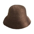 thumbnail image 2 of Yesbay Women Summer Woven Straw Bucket Sun Hat Foldable Wide Brim Hollow Breathable Sunscreen Beach Hat, 2 of 8