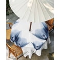 thumbnail image 3 of Blue Tulips Floral Outdoor Tablecloth with Umbrella Hole, Spring Farmhouse Elegant Flowers Spillproof Waterproof Outdoor Table Cover, Patio Tablecloths for Party/Garden/Picnic, Round 54 inch, 3 of 9