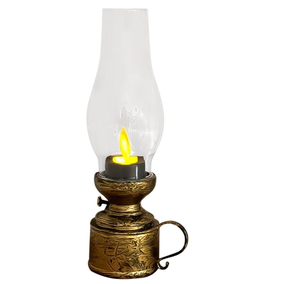 Wadada Vintage Flameless Table Lamp LED Kerosene Lamp Nightstand Oil Lamp Battery Operated Retro Candle Lantern for Bedroom Living Room Decor (2PCS)
