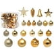 thumbnail image 2 of Juego de 45 adornos navideños de plástico irrompible con diseños pintados y estrella para la punta del árbol | Decoración navideña colorida para niños y familias, 2 of 9