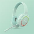 thumbnail image 2 of PRINxy L800 Over-Ear Bluetooth Headphones Led Lighting Foldable Wireless Headphones Low Latency with Microphone and Breathing Light Green, 2 of 2
