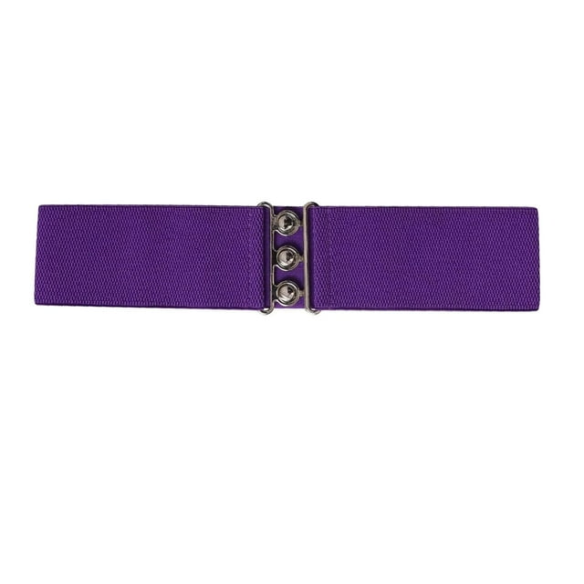 Cinturón elástico para mujer, cinturón informal para mujer, cincha para festivales callejeros y vacaciones Púrpura