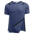 thumbnail image 6 of QBGSAY T-shirt Men's Back Shoulder Shirt Recovery Can Tear Short Sleeve Full Open Side Button Dialysis Chemotherapy Clothing Golf Tee Shirts for Men, 6 of 9