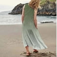 thumbnail image 3 of WILLBEST Vestidos Casuales para Mujer Fiesta Vestido Largo Informal sin Mangas de Lino Degradado con Bolsillos y Cuello Redondo Chica, 3 of 3