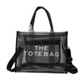 thumbnail image 2 of Bolsos Cruzados Grandes Con Letras Transparentes Hugtrwg para Mujer PVC Negro, 2 of 9