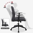 thumbnail image 6 of Dayalane Modern Adjustable Office Chair, Swivel Fabric Ergonomic Task Chair with Armrests, 90-120° Tilt Function and Wide Cushion Desk Chair for Home/Bedroom/Study/Office/Conference Room, Grey, 6 of 10