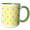 Green/White, variant on 3drose, Yellow and Grey Ikat Diamond Pattern, 15oz Two-tone Red Mug