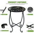 thumbnail image 2 of Outdoor Side Tables for Small Spaces, 2 Pack 10 Inch Round Metal End Table Weather Resistant Metal Patio Side Table for Patio Yard Porch Balcony Garden Bedside, Plant Stand for Indoor Outdoor, 2 of 7