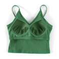 thumbnail image 6 of Lumtrix Built In Bra Tank Tops For Women Cotton Shelf Bra Camisole Tops Spaghetti Strap Tank Top Summer Cami Shirt Green M, 6 of 7