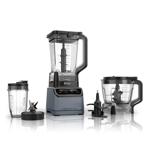 Combo Licuadora Ninja Grand 4 Programas Auto-iq 2.1 Lts. 1200 Watts y Procesador de Alimentos con Vaso Personal Color Gris