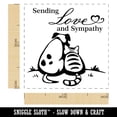 thumbnail image 2 of Sending Love and Sympathy Cat and Dog Self-Inking Rubber Stamp Ink Stamper - Red Ink - Small 1 Inch, 2 of 7