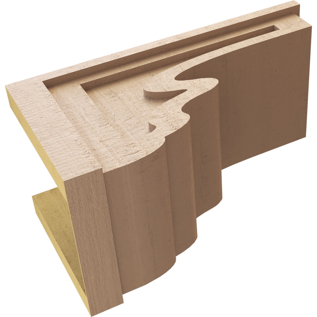 10"W x 20"D x 10"H Wide Highland Rough Cedar Woodgrain TimberThane Corbel, Primed Tan