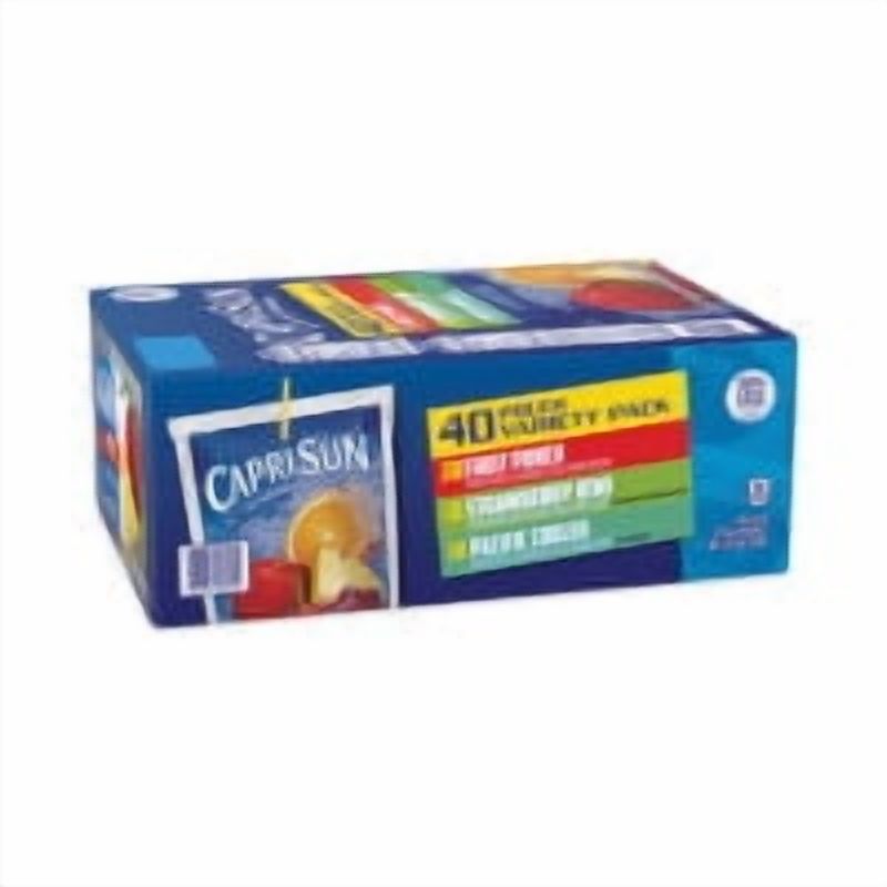 Capri Sun Fruit Juice Pouches Variety Pack, 6 oz, 40 Pouches/Carton, Each