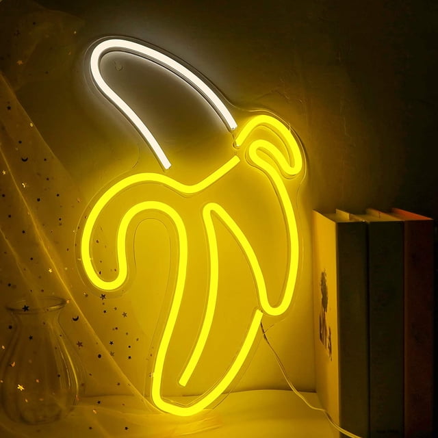 Banana Wall Light Neon SignLED Neon Light Wall Sign para dormitorio Fiesta Decoraciones navideñas, decoración del hogar, Banana Neon Sign Holiday Decor Powered Vhermosa ZJWJ522