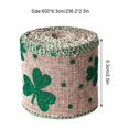 thumbnail image 4 of Ounissouiy Cintas Patrón de hoja verde Envoltura Trébol Cinta con cable Suministros felices para manualidades de costura DIY Accesorios de Type3 NO3, 4 of 6