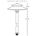 thumbnail image 3 of VOLT Stratum 12V Brass 2-Tier Path Light (12" Shade, 25" Tall) with Bulb, 3 of 3