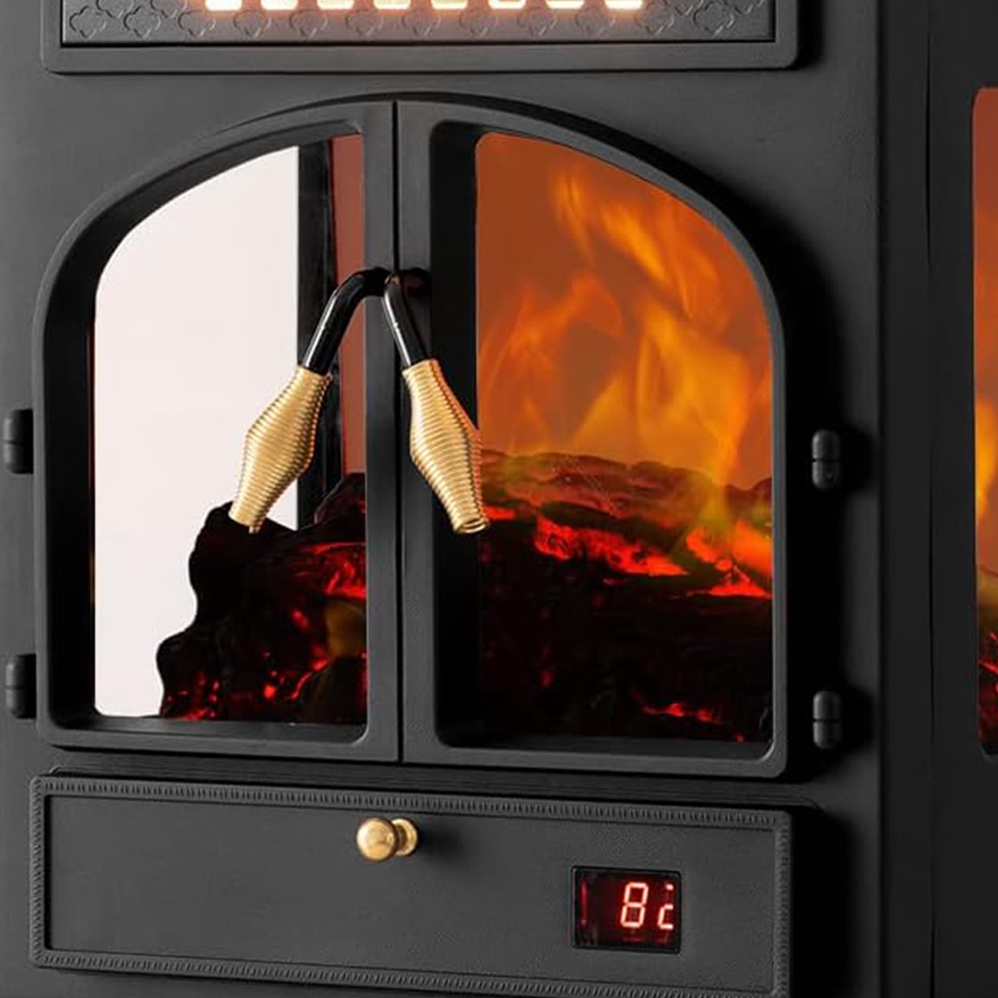 selectric Freestanding Portable Electric Fireplace Heater Stove w/ Remote