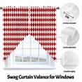 thumbnail image 3 of Swag Curtain Valances Red Diamond Plaid Swag Valances for Kitchen Windows White Geometric Check Short Topper Curtains Valance Tier Pair for Kitchen Bedroom Living Room Bathroom 28"x36", 3 of 8