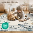thumbnail image 4 of ODIKA 9'x12' Washable Area Rug Non-Shedding, Easy Care Livingroom Vintage Distressed Scroll Ornamental Botanical Large for Master Suite, California King, Under Bed, 4 of 7
