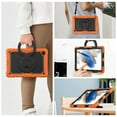 thumbnail image 4 of Galaxy Tab A8 (10.5") Case (SM-X200) - TECH CIRCLE [3-in-1 Case] Shockproof Rugged Case with [Rotating Kickstand & Handle] Protective Kids Case for Samsung Galaxy Tab A8 10.5-Inch 2022 Release, Orange, 4 of 10