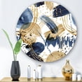 thumbnail image 2 of Designart 'Dark Blue & Golden Textures With Abstract Pattern' Modern Circle Metal Wall Art 11x11 - Disc of 11, 2 of 5