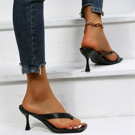 

Cathalem Walking Sandals Women Comfort Strap Women Toe Fashion Casual Spring Heels And Sandals Summer Style High Toe Set Sandal Black 8