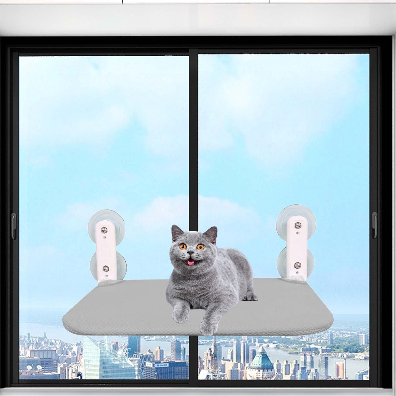 Bvdfgk Cat Window Perch Foldable Cat Bed Sunbathing Bed Cat Window Hammock Resting Seat Gray 30cmx45cm