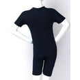 thumbnail image 4 of RUNQHUI Kids Girls One Piece Short Sleeve Wetsuit Swimwear Shorty Aerobics Swimming Rash Guard Diving Navy Blue 8, 4 of 7