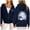 Navy, variant on Womens Oversized Zip Up Hoodies Mermaid Graphic Long Sleeve Hooded Sweatshirt Coquette Streetwear Y2K Loose Pullover Tops Beige L