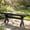 Black, variant on DEAUL 44.5" HIPS Outdoor Bench, X-Shaped Backless Garden Bench, All Weather Patio Seating, Easy Assembly for Garden, Porch & Park-Wood-Grain Teak