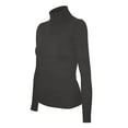 thumbnail image 1 of Cielo Chandail Basique Extensible à Col Roulé pour Femmes Gris Anthracite m, 1 of 4