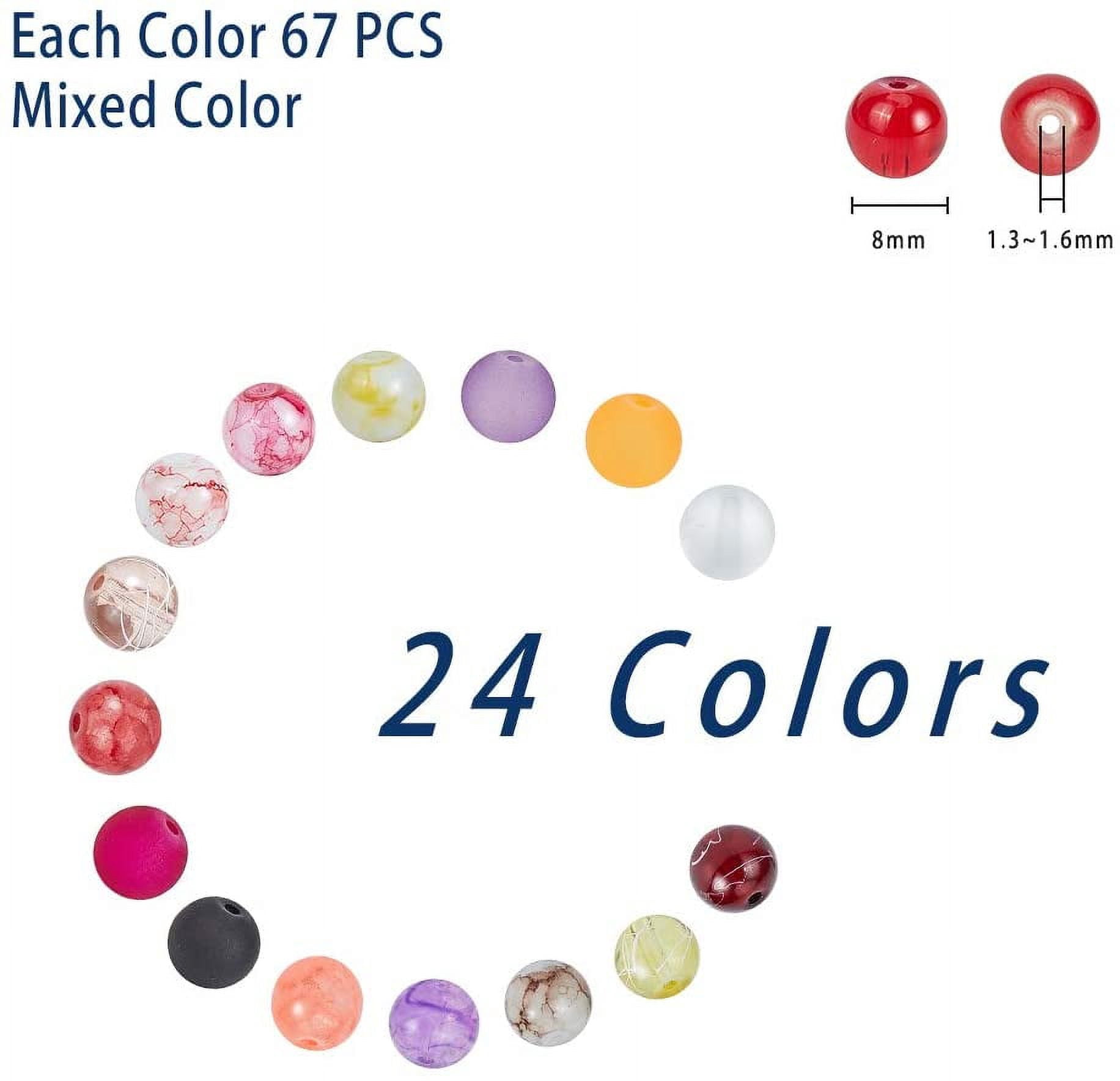 720pcs 8mm Red Glass Beads Crystal Beads Bulk for Jewelry Making Christmas Tree Ornament