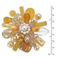 thumbnail image 3 of Yellow Fusion Quartz-Mother of Pearl-Pearl Floral Pin-Brooch, 3 of 4