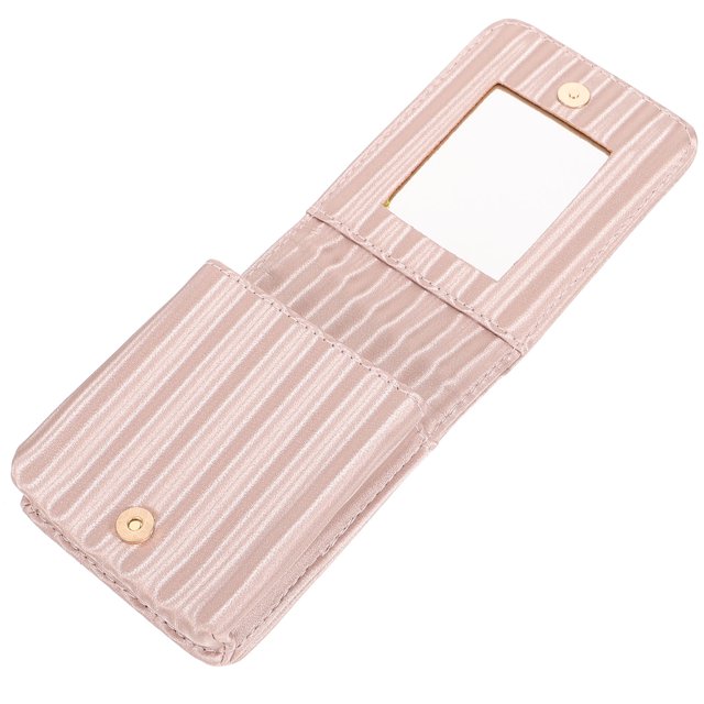 unbranded Estuche Rosa Para Labial Con Espejo Pequeño Ideal Para Y Uso Diario