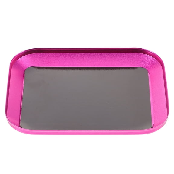 SWETRACE Aluminium Alloy Magnetic Screw Tray Pink For Tools Home Garage 1Pcs 4.2X3.4X0.6In