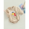 thumbnail image 7 of Douhoow 0-18M Baby Girl Boy Thanksgiving Romper Long Sleeve Turkey Print Jumpsuit Bodysuit, 7 of 7