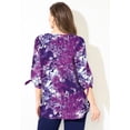 thumbnail image 3 of Catherines Women's Plus Size Georgette Button Down Tie Sleeve Cafe Blouse, 3 of 6