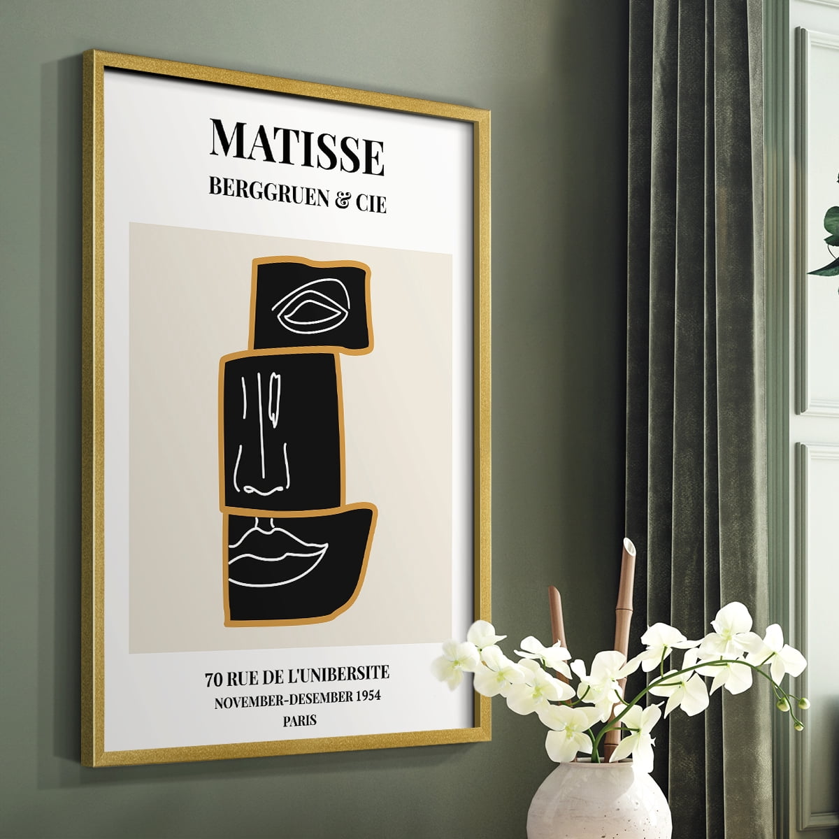 Matisse CXLII Framed Print in Gold Solid Wood 16 x 20 Framed Print