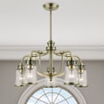 thumbnail image 5 of Livex Lighting Lawrenceville 5 Light Dinette Chandelier in Antique Brass, 5 of 14