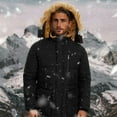 thumbnail image 4 of Sookity Men's Fashion Jackets Faux Fur Hooded Coats Trendy Winter Puffer Jacket Thick Fleece Lined Warm Coats Big and Tall Hooded Jackets with Pockets chaquetas hombre Black,L, 4 of 5