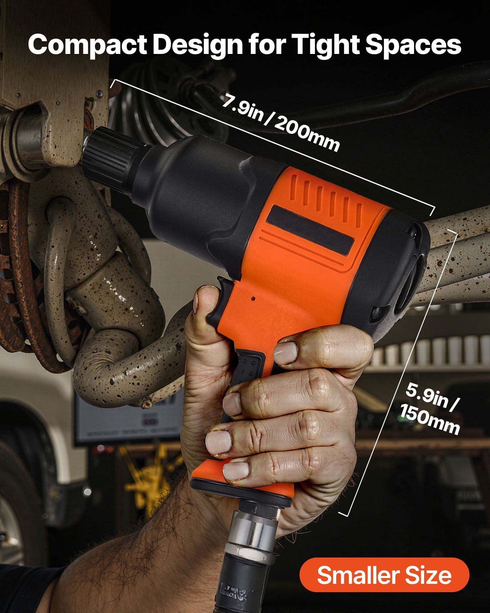 1/2" Drive Air Impact Wrench - 1100 ft-lbs Pneumatic Impact Gun, 7500 RPM, 4-Speed Adjustable, Lightweight for Auto Repair & Vehicle Maintenance